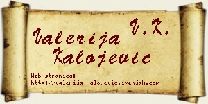 Valerija Kalojević vizit kartica